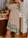 floral print long sleeve dress