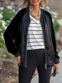 Black and satin pilot jacket