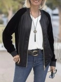 Black and satin pilot jacket