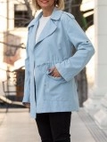 Blue drawstring pocket work jacket