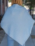Blue irregular pullover sweater