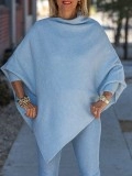 Blue irregular pullover sweater