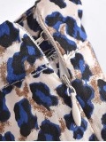 Blue plant printed pants