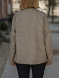 Brown patchwork plaid suit jacket
