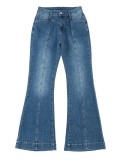 Casual classic solid color flared jeans