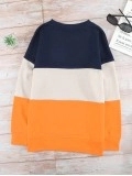 Casual color block loose sweatshirt