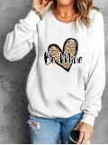 Casual print crew neck sweatshirt