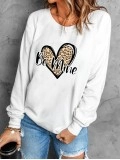Casual print crew neck sweatshirt