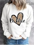 Casual print crew neck sweatshirt