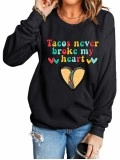 Casual printed crew neck sweatshirt