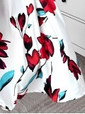 Casual printed patchwork suspender dress