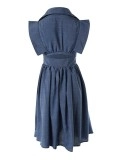 Casual solid color flying sleeve dress