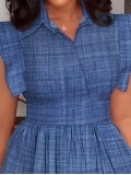 Casual solid color flying sleeve dress