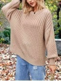 Casual solid color thick line sweater