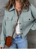Casual solid color waffle jacket