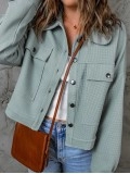 Casual solid color waffle jacket