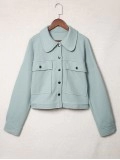 Casual solid color waffle jacket