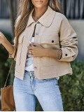 Casual solid color waffle lapel jacket