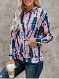 Casual Tie Dye Contrast Long Sleeve Hoodie