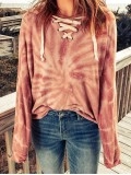 Casual tie-dye strappy hoodie