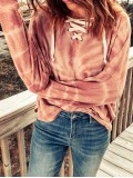 Casual tie-dye strappy hoodie