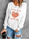 Casual Valentine printed sweatshirt