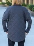 Women's grey diamond checkered jacket