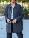 Women's grey diamond checkered jacket