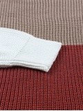 Color Block Knitted O-neck Pullover Sweater