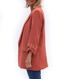Colorful sleeve loop pocket suit jacket
