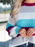 Colorful wide striped knitted sweater