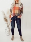 Women's large plaid long sleeved top