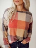 Women's large plaid long sleeved top