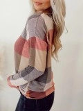 Women's large plaid long sleeved top
