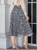 Double Take Animal Print Pleated Midi Skirt
