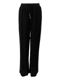 Elastic waist tied wide leg pants