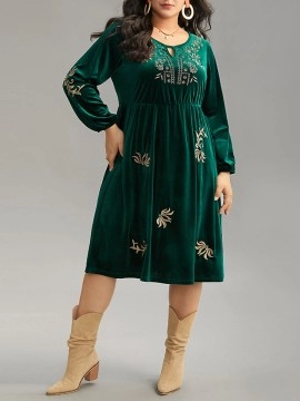 Elegant senior embroidered dress