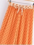 Fashion plant printed casual pants