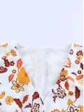 Floral V-Neck Long Sleeve Maxi Dress