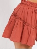 Frill Trim Tie Waist Shorts