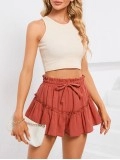 Frill Trim Tie Waist Shorts