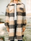 Camel Brown Plaid Shacket