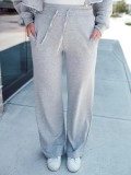 Grey Hooded Coat Pants Sports Set