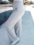 Grey Hooded Coat Pants Sports Set