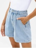 High-Rise Denim Shorts  Light Wash