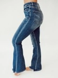 High waisted vintage washed flare jeans