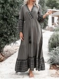 Holiday style long sleeved dress