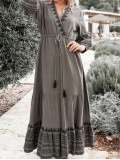 Holiday style long sleeved dress