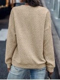 Leopard Splicing Drop Shoulder Zipped Sweatshirt