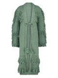 Long knit cardigan
